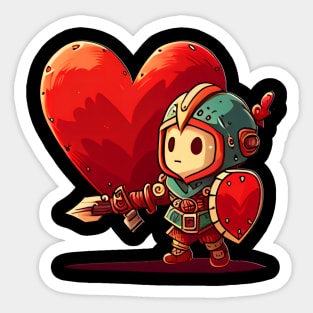 Little Knight fights for love on Valentine's Day Sticker